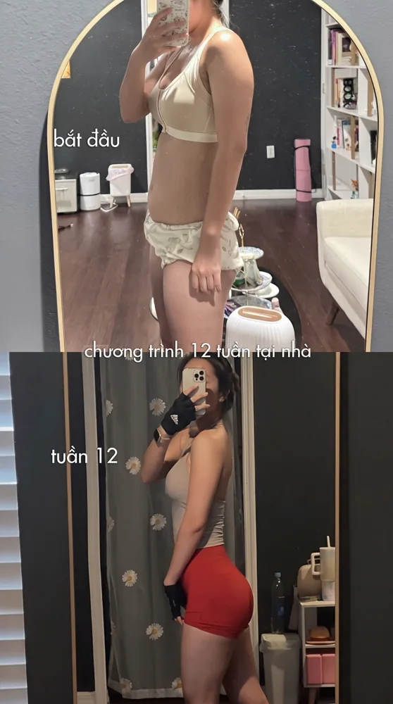 Ảnh 7: góc nghiêng lúc bắt đầu ở phía trên và tuần 12 ở phía dưới, trong chương trình tập tại nhà.